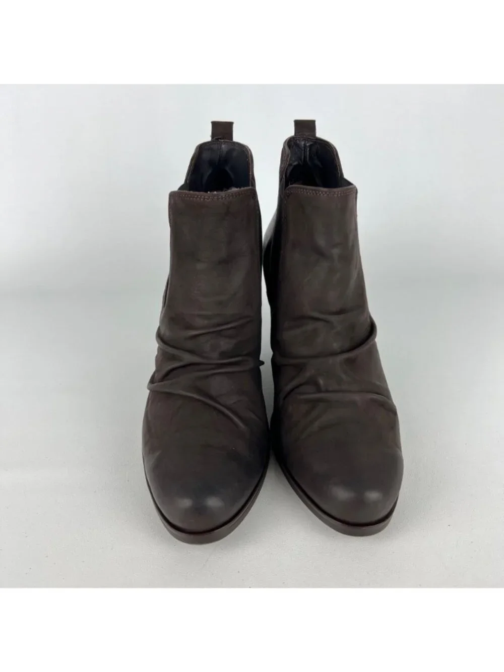 Paul Green Womens Jano Brown Leather Scrunch Chelsea Ankle Boot size US 8.5 UK 6